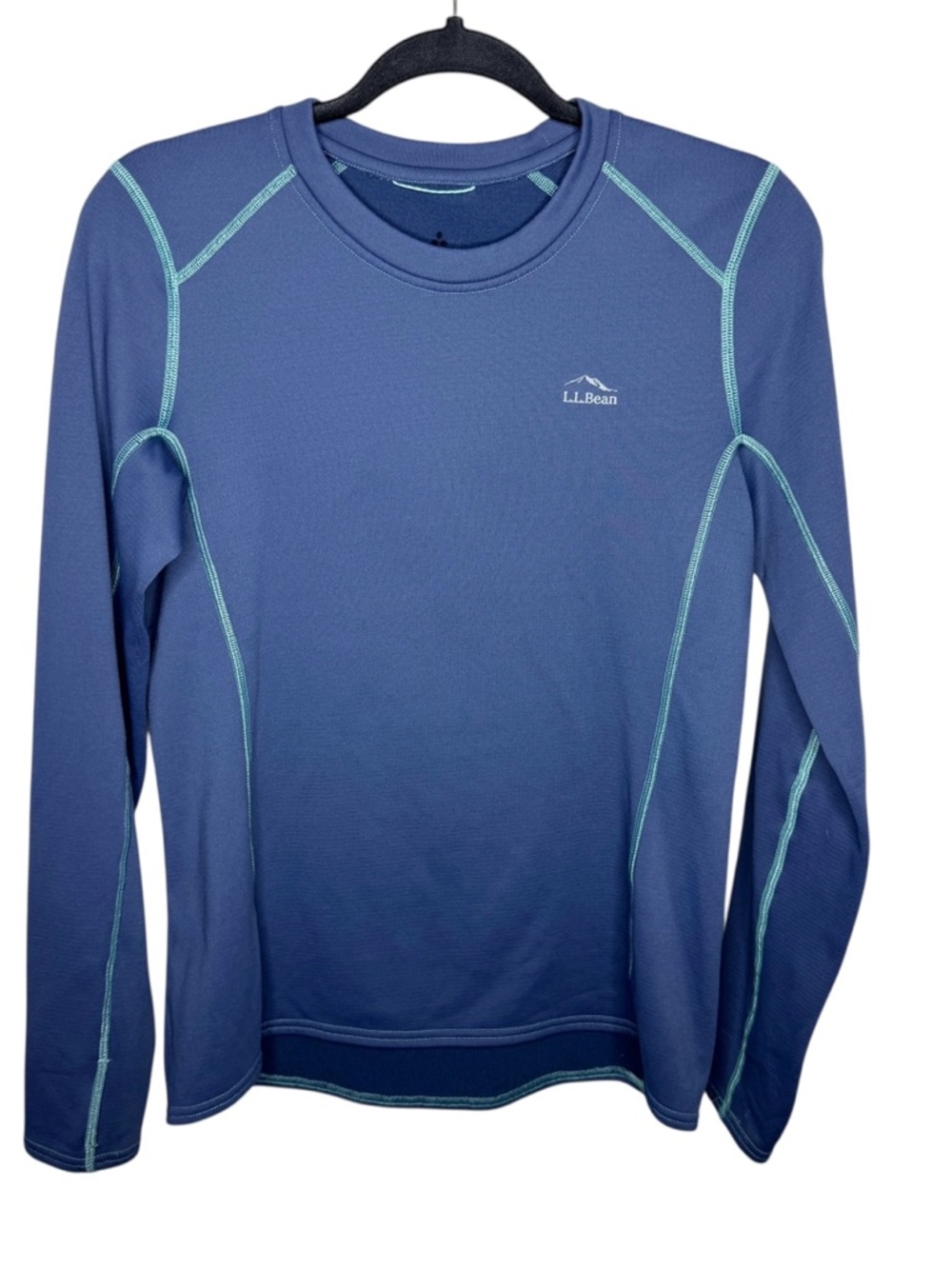 L.L.BEAN / blue heavyweight fleece lined long sleeve base layer shirt / M